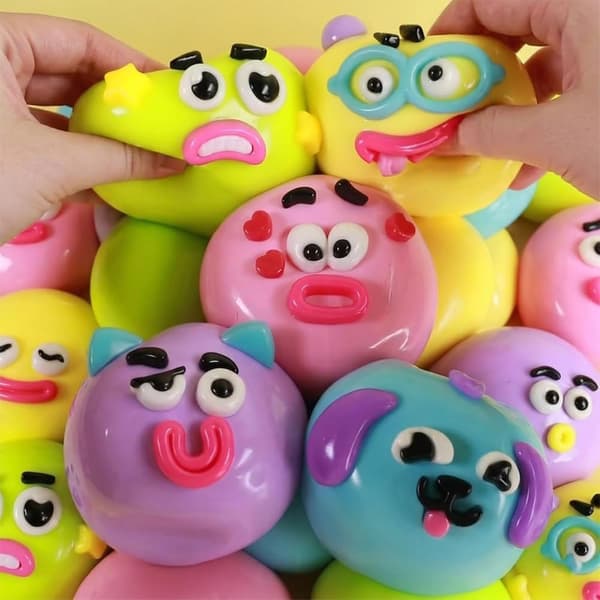 Nye Smushers Hund Ansigtsbytte Squishy, Bløde Langsomt Stigende Fidget Legetøj, Søde Dyre Squishies til Stress- og Angstdæmpning for Voksne (1 STK)(f2) blue
