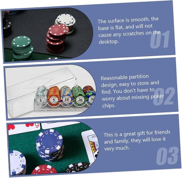 Pokerchipsbricka för pokerchips, pokerchiporganiseringsfodral, transparent förvaringslåda, Modern{h}