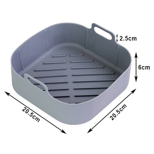 Airfryer Silikonform Madsikker Genanvendelig Varmebestandig Ovntilbehør Grå Gr Grey Round 19cm X Style