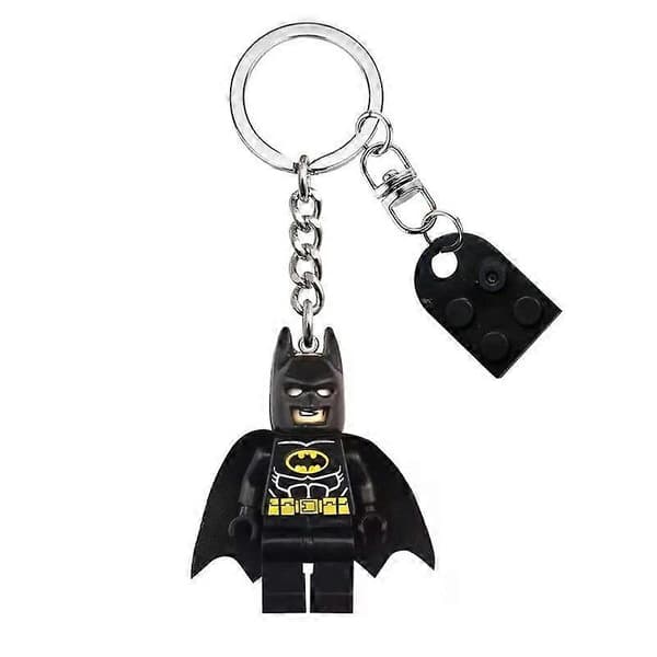 NY Eksklusiv Rosa Fe Batman Lego Nøkkelring for Par Valentinsdagsgave B Black