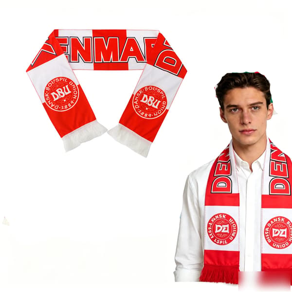 2026 Danmark Fotballfans Skjerf Danmark Supporter Fotballskjerf VM-tilbehør