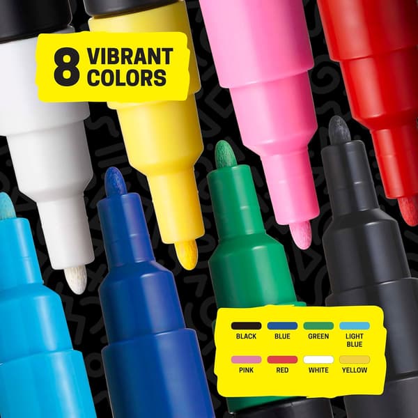 Uni-Ball POSCA PC3M Markørpenne Kuglepen 0,9 til 1,3 mm Assorterede Farver – Pakke med 8