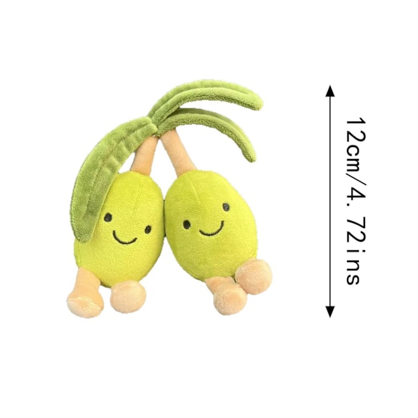Jellycat Sød Grøn Oliven Plyslegetøj, Sød & Blød Jellycat Oliven Plys Nøglering til Tasker, Frugt-tema Taske & Nøglering Vedhæng