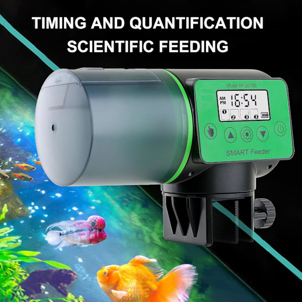 Automatisk akvariefiskefoder 200 ml stor kapacitet med timerdisplay til små akvarier damme