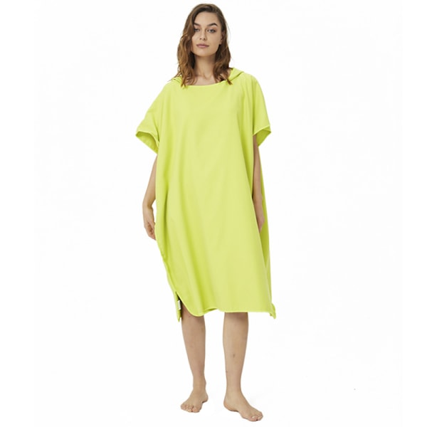 Keltainen surffipyyheponcho keltaisena ja vihreänä naisille ja miehille - kylpypyyheponcho, B{F2]