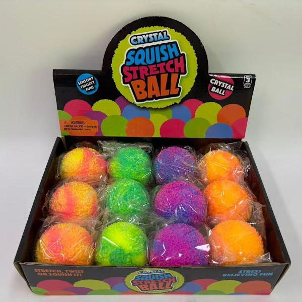 12 st kristallstretch stressbollar sensoriska fidget klämleksaker ångestlindrande set