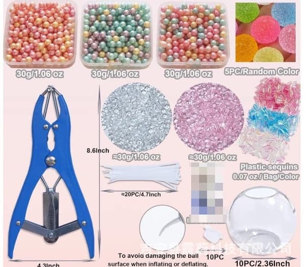 DIY Squishy Ball Fremstillingssæt, TPR Tom Stressaflastende Boldskal og Fyldmaterialesæt til Håndlavet Sensorisk Legetøjsfremstilling