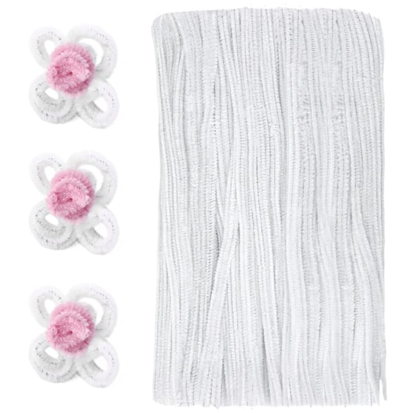 100 stk piperensere, julefargede piperensere for håndverk, chenille stilksett, piperensere i bulk for kreative dekorasjoner{F2}