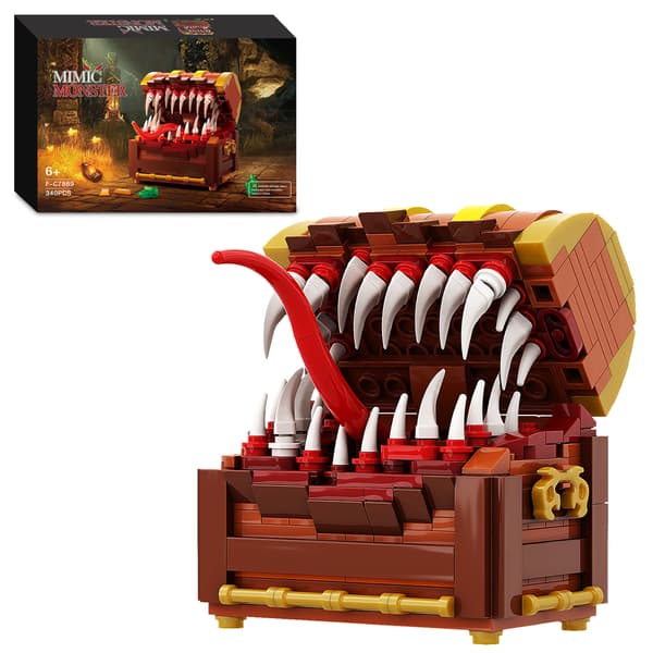 Dungeons Mimic Skattekiste Byggeklodser – Monsterkiste Klodslegetøjssæt