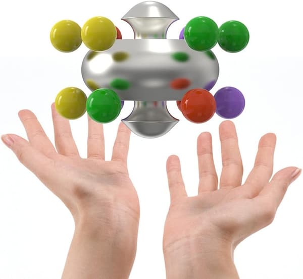 Magisk kube dekompresjon Psykedelisk UFO Marmorkube Spinnende perler Sølv 50mm