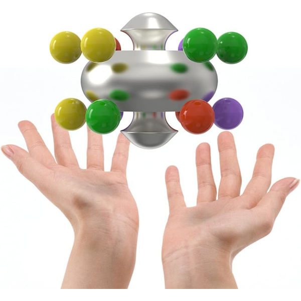 Magisk Terning Dekompression Psykedelisk UFO Marmor Terning Spindende Perler Sølv 50mm