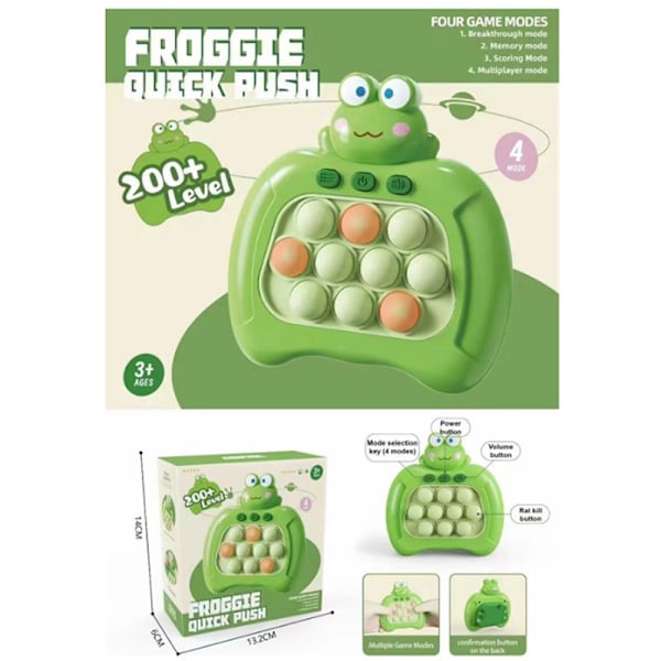Sammakko Pop It -peli - Pop It Pro Valopeli Nopea Painallus Fidget{F2} D