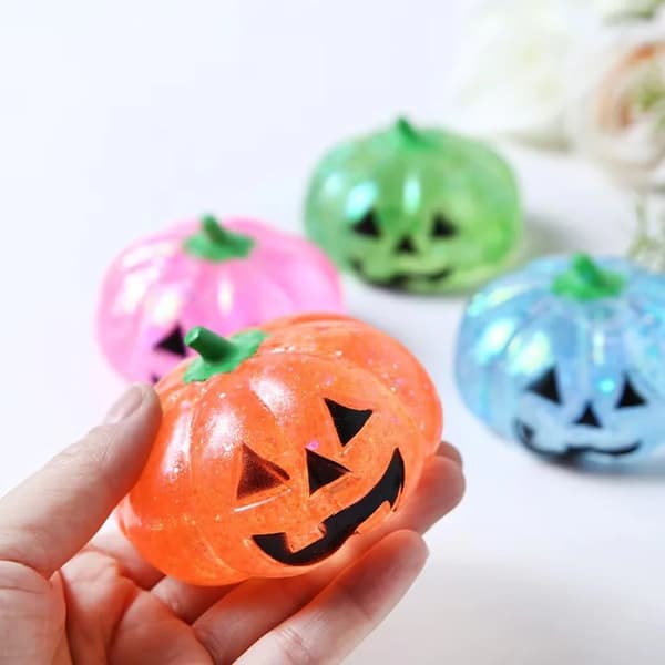 Græskar Maltose Trykkugle Vådt Legetøj til Stresslindring, Blødt og Langsomt Rebound Fidget Legetøj til Stresslindring Halloween Gave D