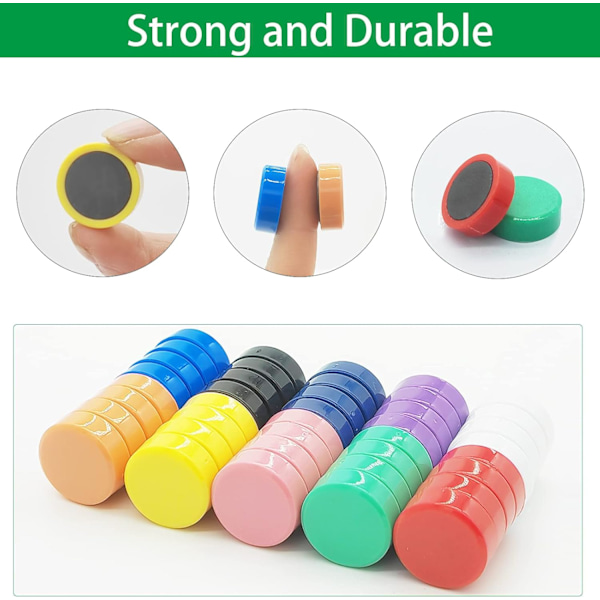 Magnet, 100-pack starka magneter, små runda färgglada dekorativa magneter för kylskåp, whiteboard, skola, kontor (10 färger){F2}