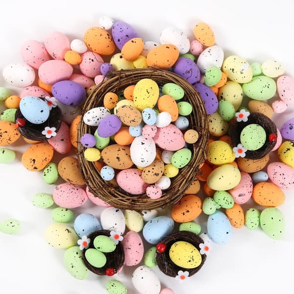 2026 påske 100 stk fargerike falske egg DIY dekorasjon fest håndverk varmt salg*3cm hvit (2*3)*100