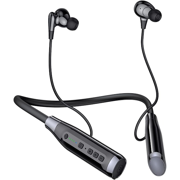 Bluetooth-hörlurar med nackbygel, HD-stereoljud med 100 timmars speltid