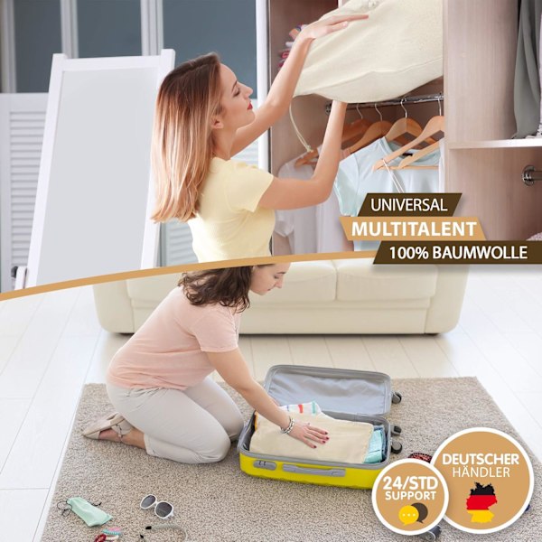 Set med 2 tvättkorgar 48*60 cm i 100% bomull - extra stor och hållbar{HH}
