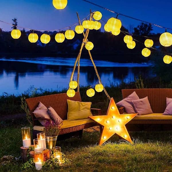 Solcelledrevet LED Lykter Lyslenke Hvit Nylon Mini Hengende{ee}(F2)