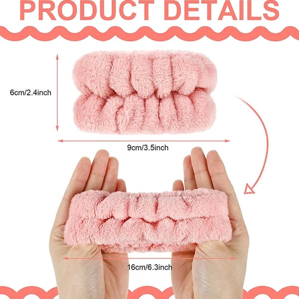 Håndledsvaskebånd Mikrofiber Håndledsvaskehåndklædebånd Håndledsbånd Scrunchies til Ansigtsvask Absorberende Håndledssvedbånd til Kvinder Pandebånd 1pair light pink