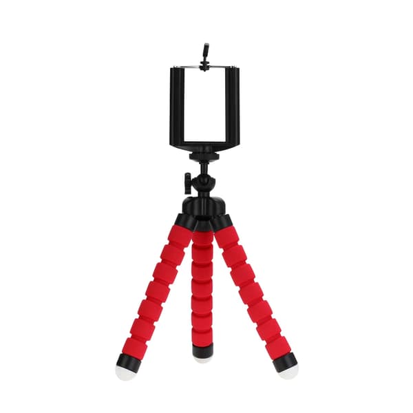 Fleksibelt blekksprutstativ for telefonkamera smarttelefon monopodholder klips mini bordstativ Red Tripod