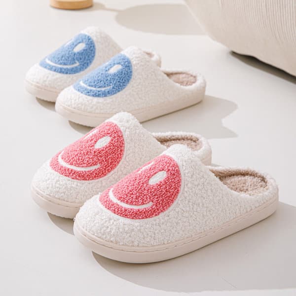 Smiley Face Tofflor Kvinnor Smile Tofflor Rosa 38-39 (f2)