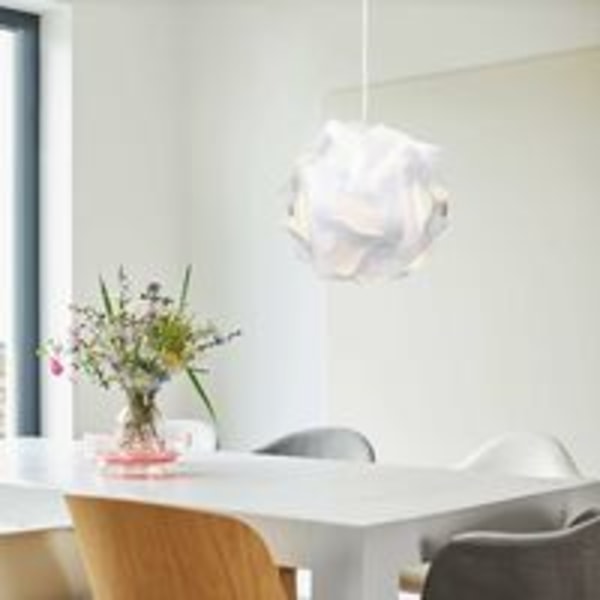Puzzle lamp with XL lampshade - IQ luminaire 30 pcs 15 designs white light - Diameter approx. 40 cm - With E27 socket cable holder