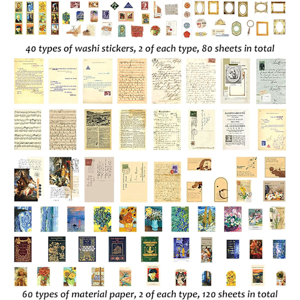 800 Ark Scrapbooking Klistremerker, Washi Papir Planlegger Klistremerke