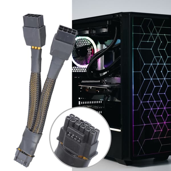 Dobbelt 8-bens hun til 12+4-bens 16-bens han adapterkabel til RTX4070 4080 Stabil(f2)