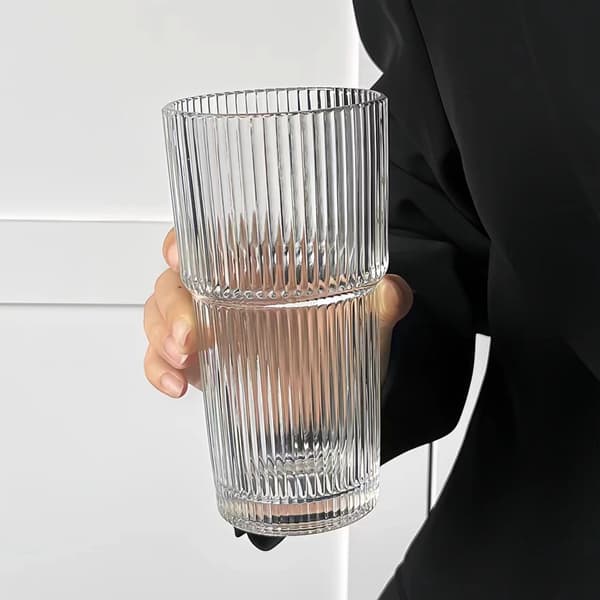 Glaskop 600ml – Drikkeglas til Juice Kaffe Kolde Drikke Genanvendelig Drikkekop