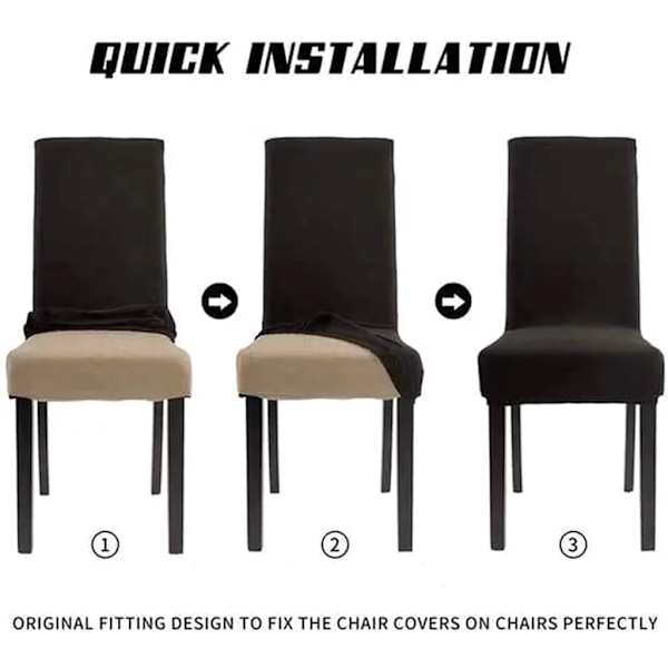 4-pack stolsöverdrag, stretch stolsöverdrag, pallöverdrag, matstolsöverdrag, svarta universella stretch stolsöverdrag