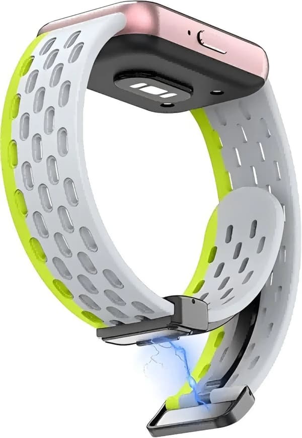 Magnetisk silikonrem for Samsung Galaxy Fit 3 / Galaxy Fit 3 Pustende netting magnetisk foldespenne svart rem MULTI 12mm