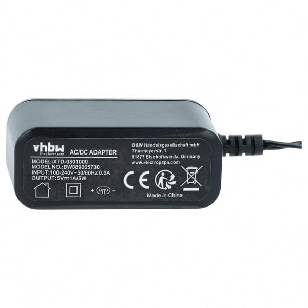 Lader for Leifheit Nemo, Aquanta vindusvasker - 5V, 1A Black 1