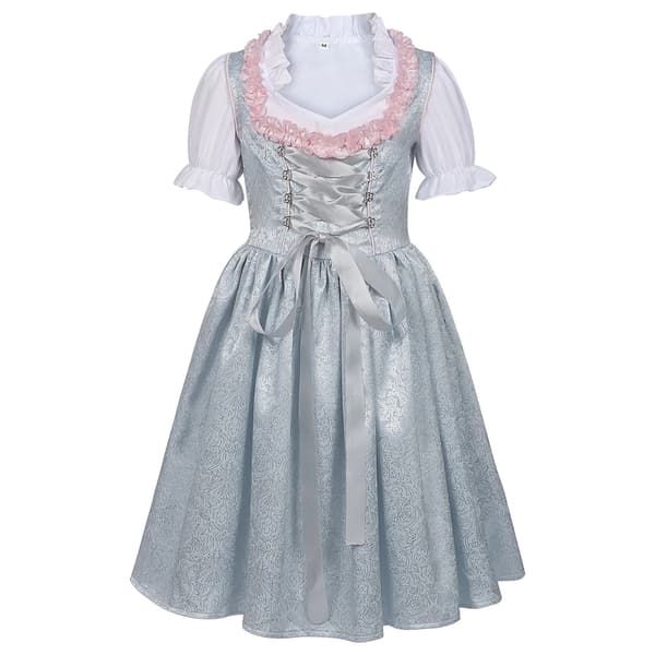 Piger Traditionel Tysk Bayersk Dirndl Kjole Med Forklæde - Halloween & Kostumefest Outfit costume 130