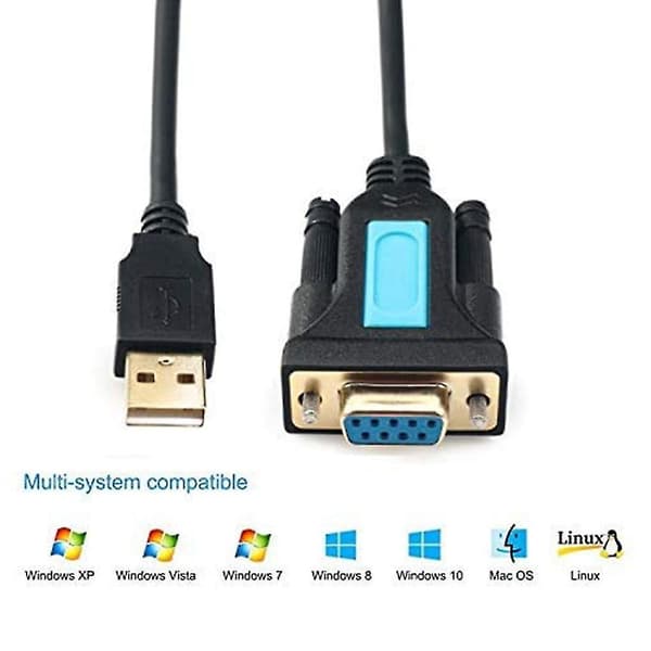 USB - RS232 -sovitin PL2303-sirulla, USB2.0 uros - RS232 naaras -kaapeli käyttöjärjestelmille Linux/Windows XP/