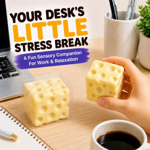 Sprø Smør Squishy Pinne ASMR Sakte Stigende Perle Klemme Skrivebordsdekorasjon Gave til Voksne (Ost) Cheese