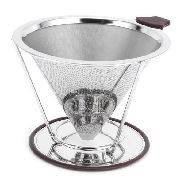 Kaffefilterholder i rustfritt stål Mesh Trakt 1-6 Kopper Kjøkkenutstyr{f2}