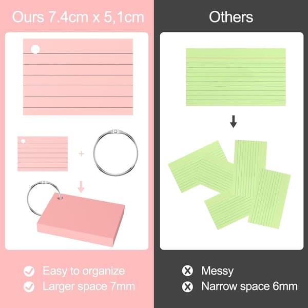 {hw} 1000 stk. A8 Kort Vokabular Kort Indeks Kort med 10 Binderinge Flash Cards Flash Cards Flash Cards Flash Cards
