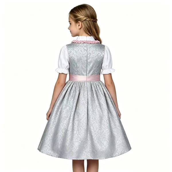 Piger Oktoberfest Kostume Traditionel Bayersk Dirndl Kjole Med Forklæde Halloween Retro Middelalder Gave costume 160