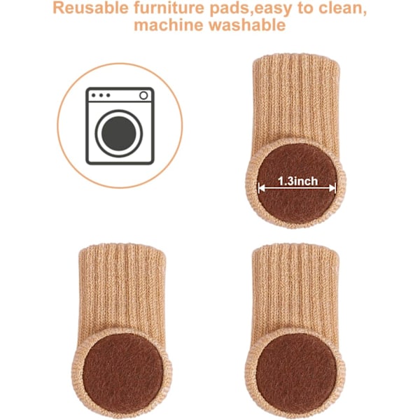 24 st - Stolsockor Khaki för stolsben, möbelben, halkskydd för stolsben med 4\"-7cm\" diameter{F2]