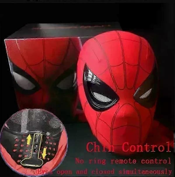 2025 Spider-Man elektronisk maske, Miles Morales Cosplay hodeplagg, fjernkontroll, 1:1 skala samleobjekt gaveleke Manuell versjon{F2} Manual version With box
