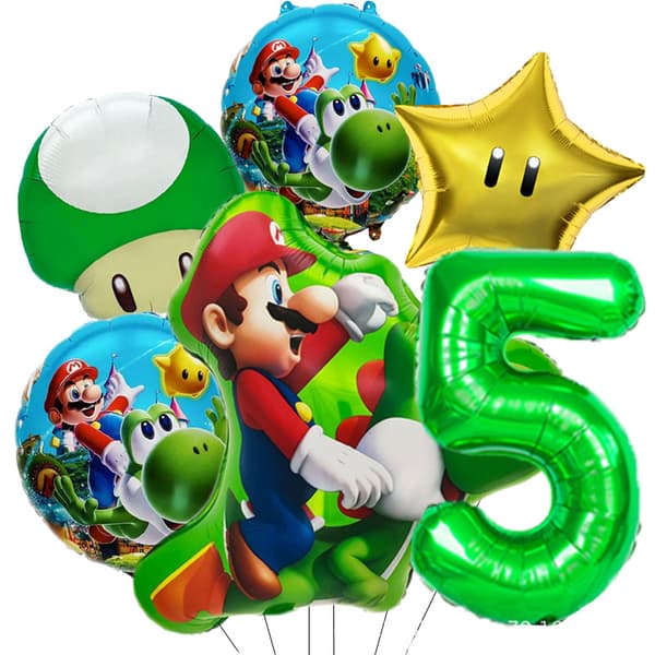 Super Mario Prinsesse Folieballongsett, Tegneseriefigur Temafestdekorasjon for Barnebursdag