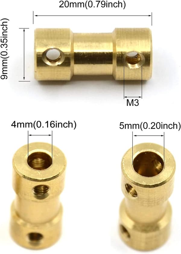 5st DIY Mässing Motoraxelkoppling Flexibel Axelkoppling J,ZQKLA(f2)