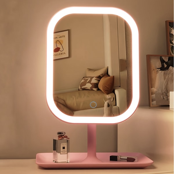 LED Sminkspegel – Touch Dimbar Vikbar Skönhetsspegel – Hemmabruk White