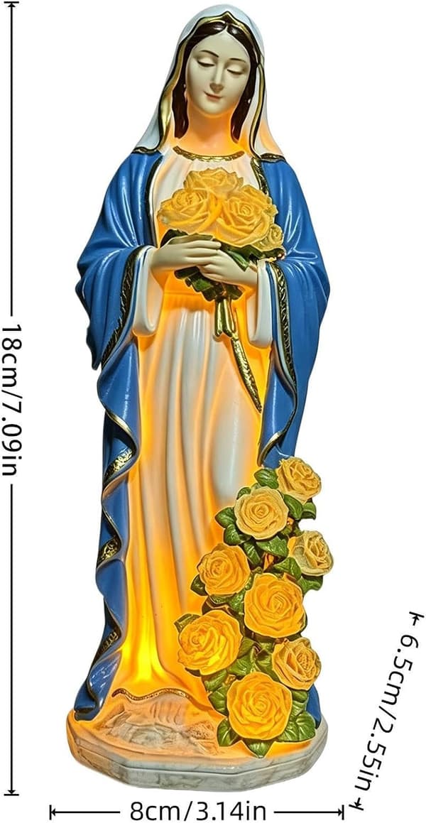 Jomfru Maria Statue Solar Udendørs Solfigur Lampe