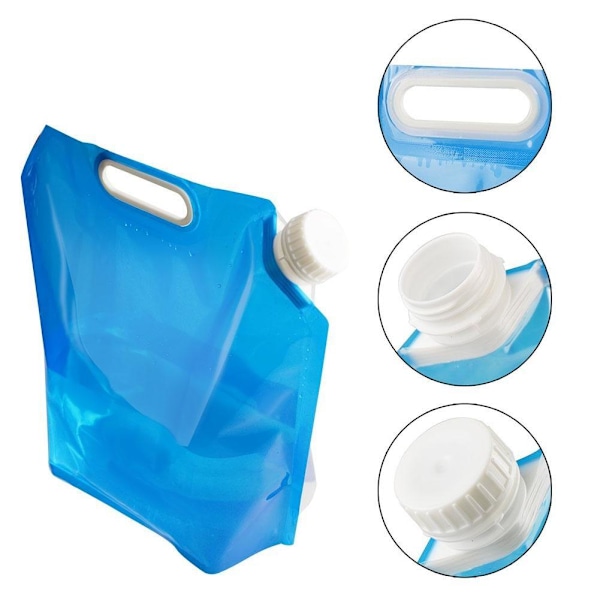 4-pack - 5L Vattenpåse med Kran / Vattendunk - Vattenbehållare Transparent Transparent Transparent 4-Pack