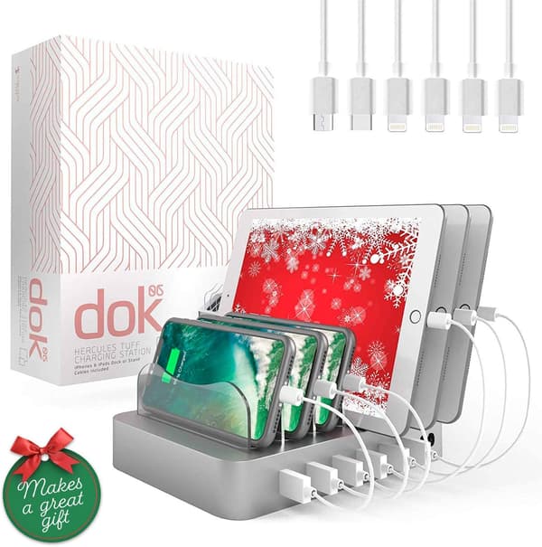 Robust Multi-Enheds Ladestation, med 6 USB Hurtig{f2}