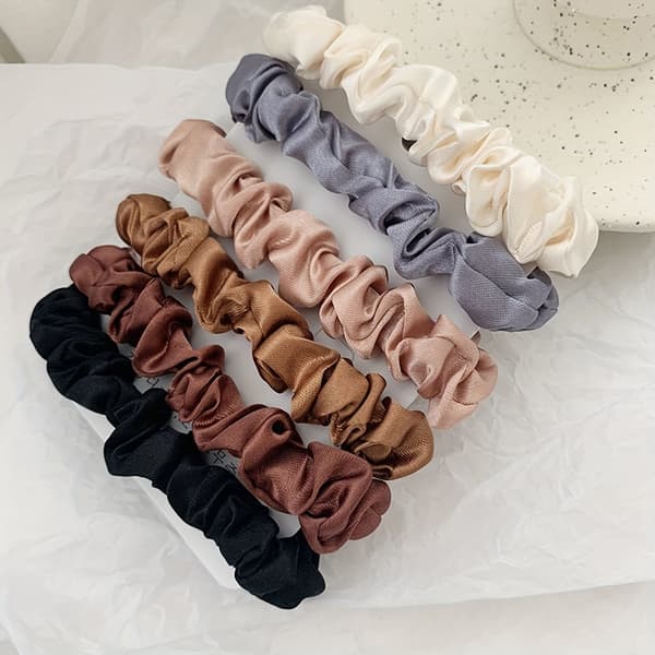 6 st Scrunchies Hårband för Kvinnor Smala Hårband Elastiska Håraccessoarer Hästsvanshållare för Kvinnor 6pcs