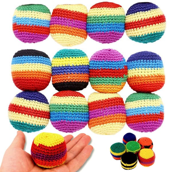 World Footbag Dirtbag Footbag – Holdbar sandfyldt Hacky Sack (Regnbue) 12 random items