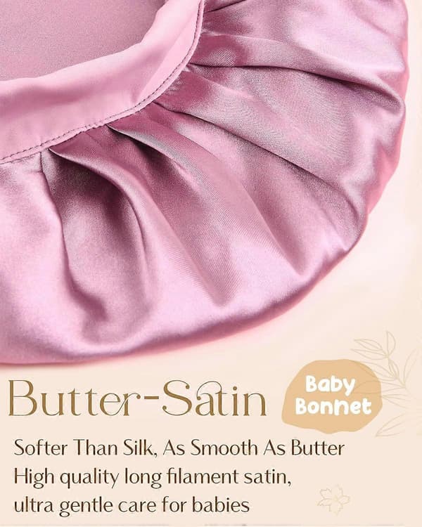 2 STK Babyhette Silke Satenghette for Barn Sovehette Krøllete Naturlig Hår Silkehetter for Jenter Gutter Spedbarn
