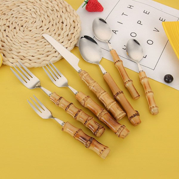 Bambu Creative Handle Design Ruokailuvälinesetti 16-osainen ruostumaton teräs Wester{f2}
